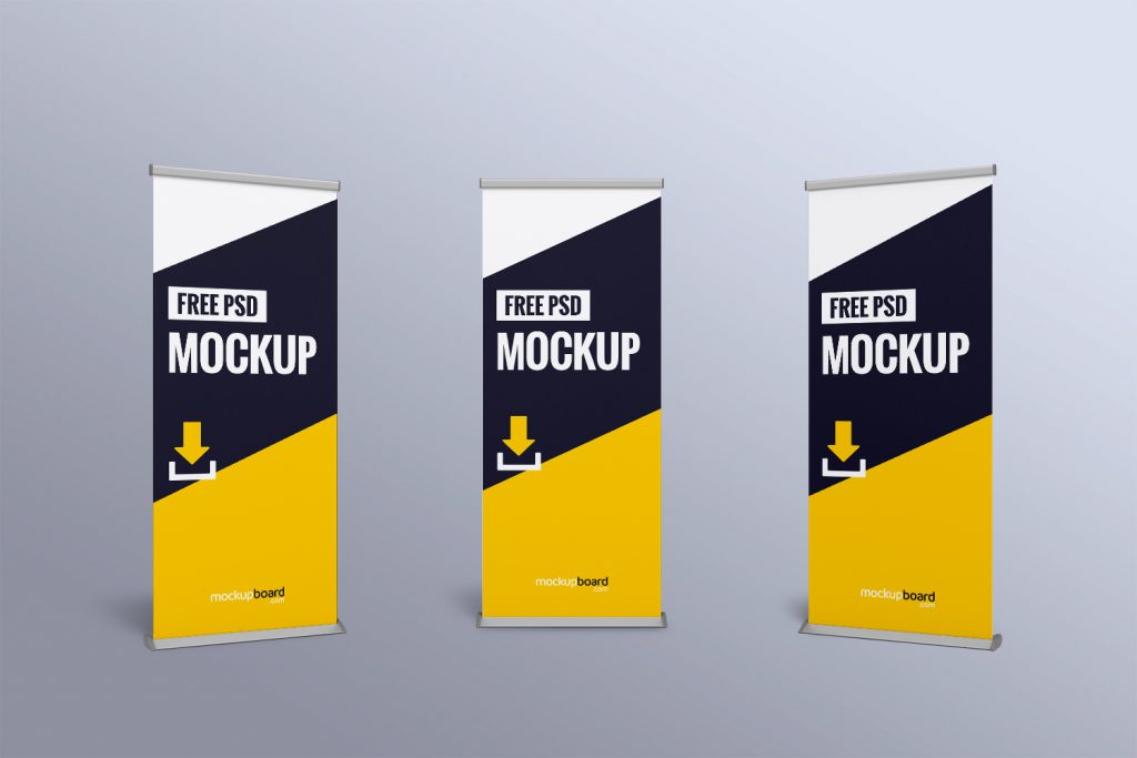 Roll-up free mockup for Photoshop CC