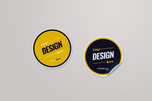 Sticker mockup PSD available for free download