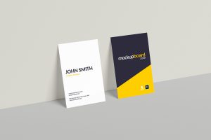 Free vertical business card mockup PSD file