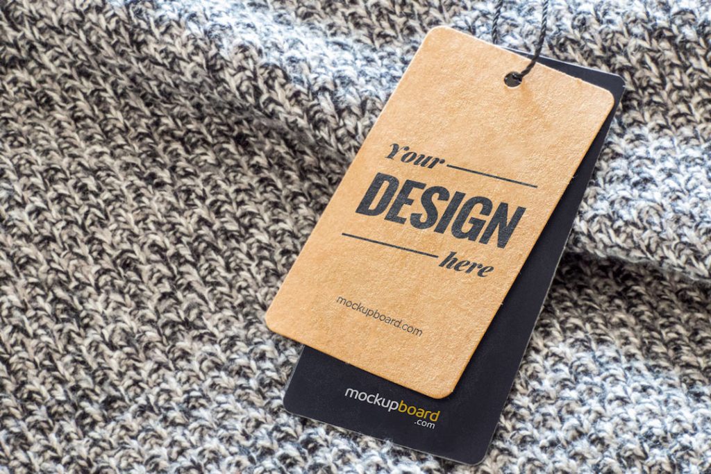 Double Clothing Labels Mockup, Free 2 paper label template