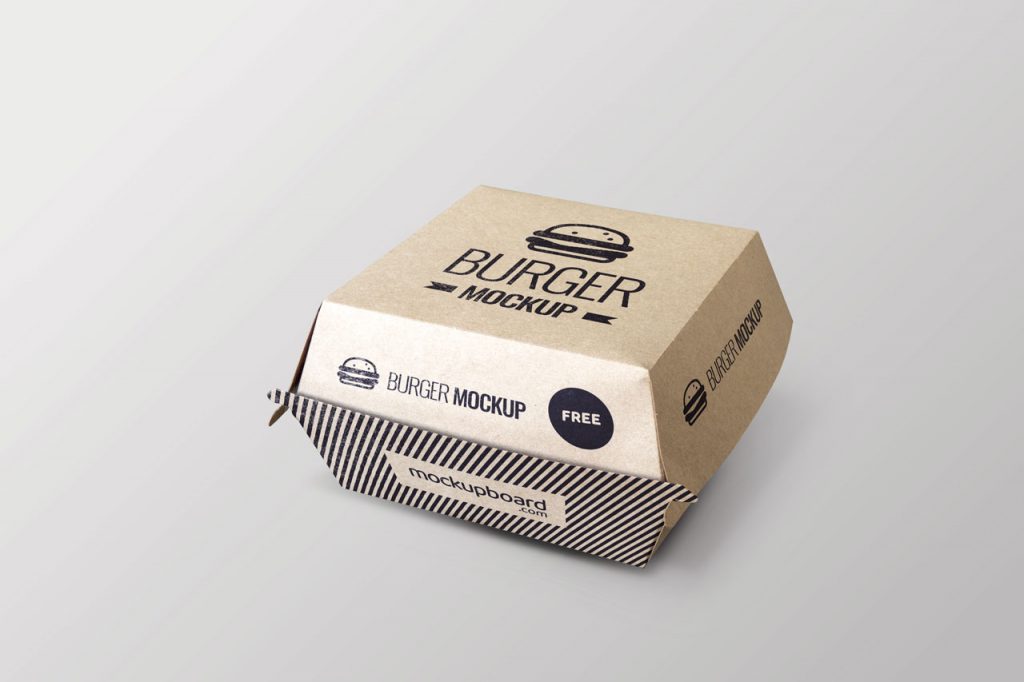 Burger Box Free mockup, PSD template by mockupboard team