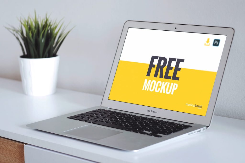 Free Macbook Air PSD Mockup download for commercial projects