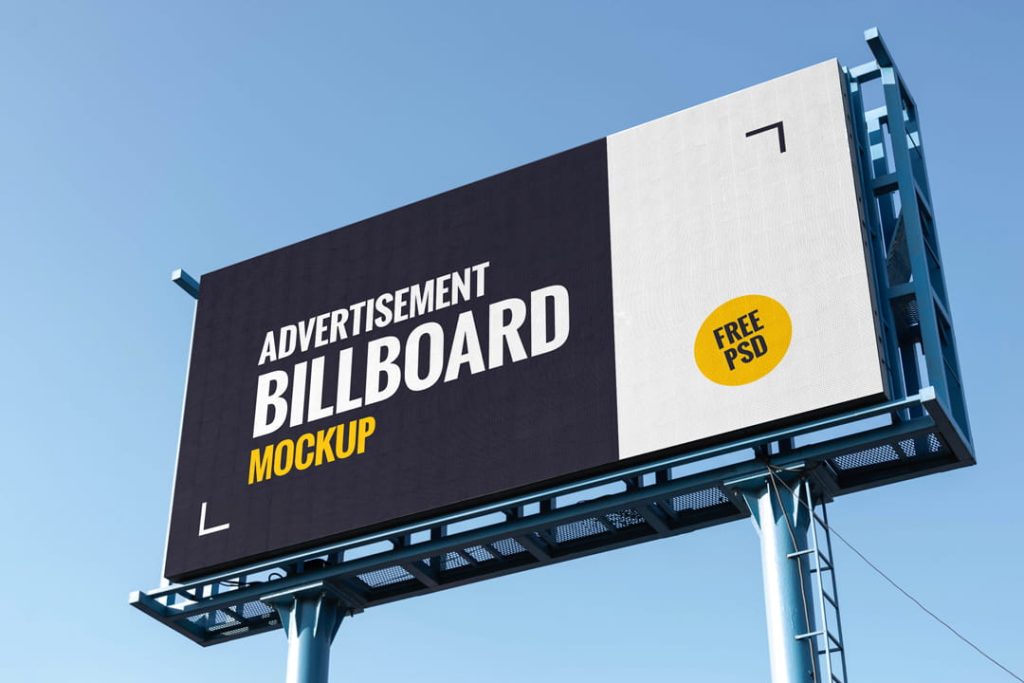 Free billboard advertising mockup PSD