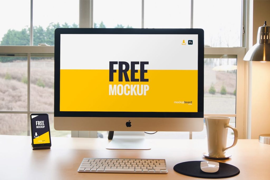 Free iphone and imac mockup PSD download